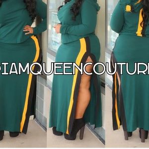 2 piece skirt and hoodie set